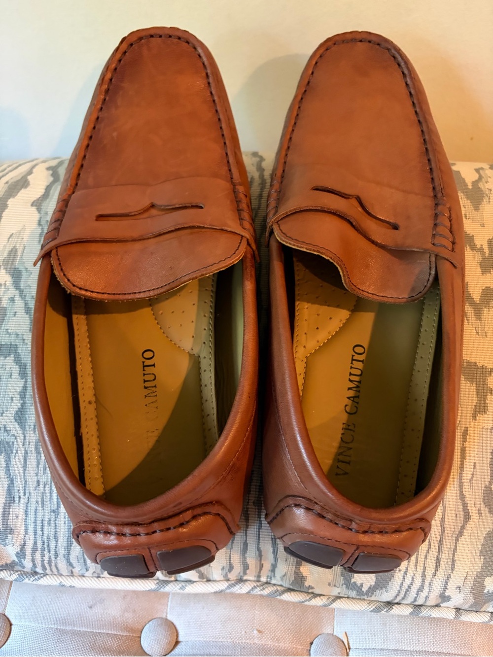 Vince Camuto Brown Leather Penny Loafers